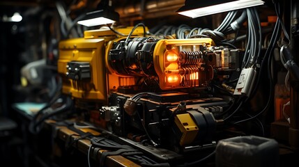 Fototapeta premium Intricate Machinery: A Glimpse into Industrial Mechanics