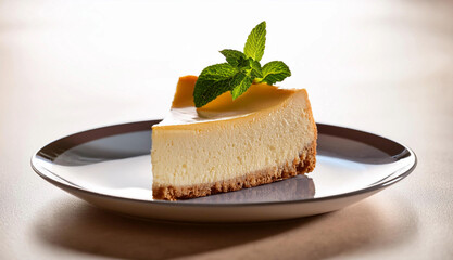 part de cheesecake dans une assiette