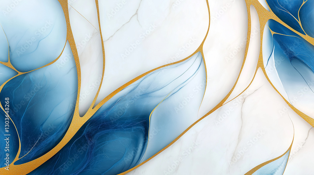 Poster blue and gold marble texture creating a stunning visual effect