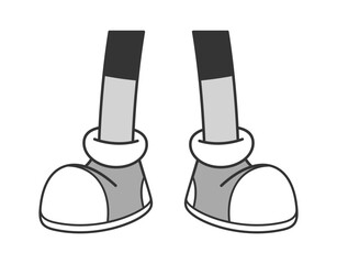 Cartoon character legs retro doodle