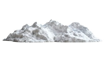 Snow mountains landscape isolated on white