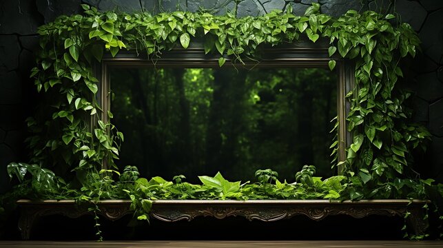 Enchanted Forest Mirror: A Lush Green Oasis