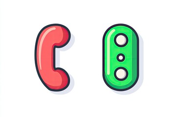 Phone Icons, Cartoon Style