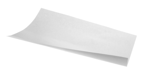 White paper flying, sheet falls and twists isolated on white, clipping path	