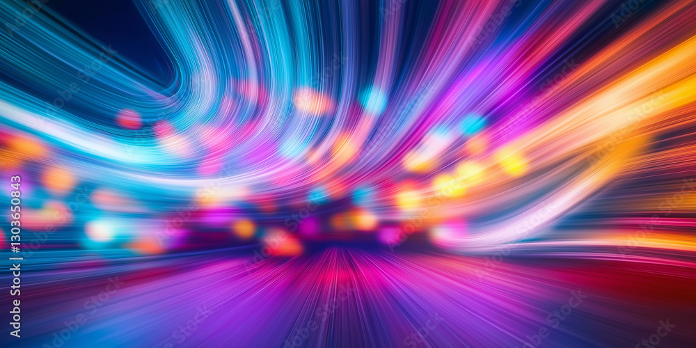 Aufkleber abstract speed motion background with colorful blurry lights