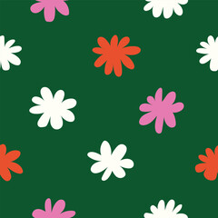 Vector repeat pattern design with colorful flowers perfect for that spring and summer vibe. 