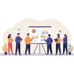 Professional Teamwork and Partnership Vector Illustration.