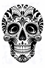 skull on black background