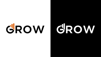 minimal growth logo design template. abstract shapes logo design graphic vector illustration. Symbol, icon, creative.