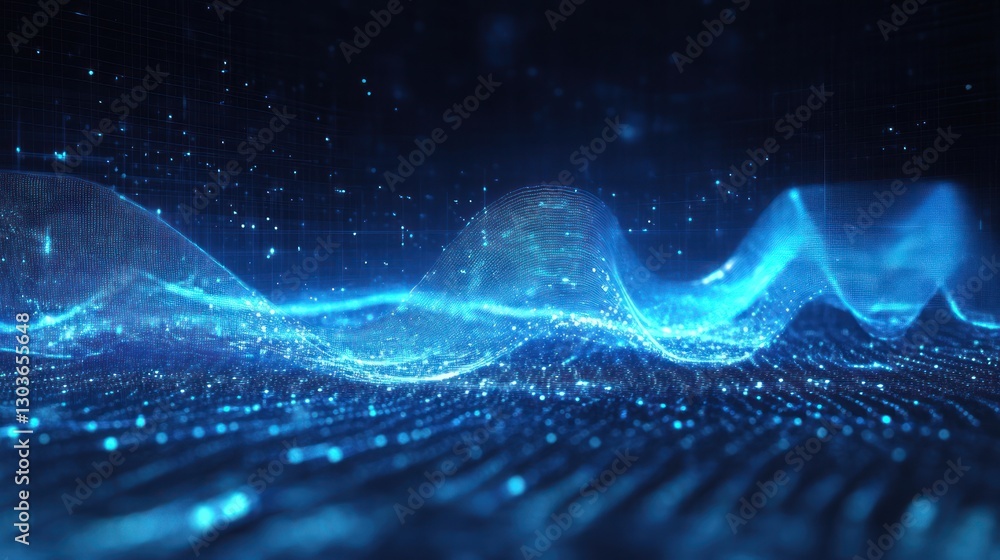 Poster abstract digital waves. data visualization background. potential use technology, science, future
