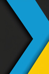 Minimalist abstract geometric background with blue and yellow diagonal stripes on dark surface. Ukraine flag national symbol