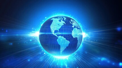 Fototapeta premium Digital Earth, Orbiting, Abstract Background, Space Exploration, Stock Photo