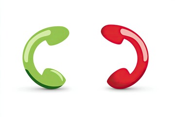 Two Phone Icons, Green & Red