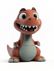 Naklejka premium Cute t-rex dinosaur smiling and having fun