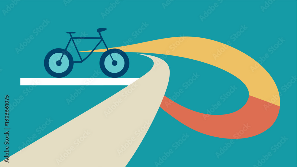 Poster smooth surface an illustration focusing on the smooth surface of the biking path emphasizing its des
