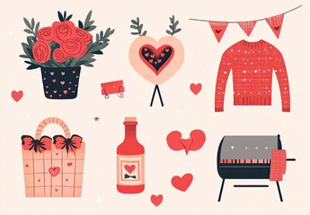 Valentine's Day Icons Set