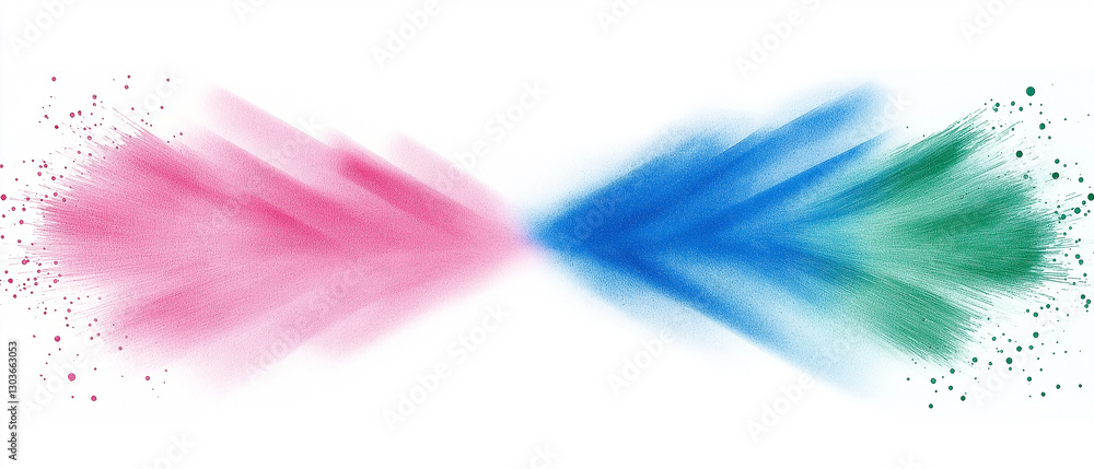 Poster colorful particles exploding from the center creating a vibrant design element