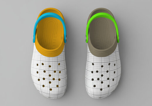 Pair of Knock-offs Dupes Crocs Mockup