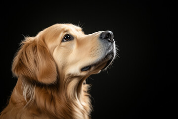 Golden retriever dog isolated on a solid background