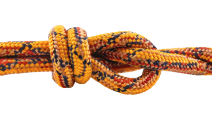 Team rope knot isolated on white