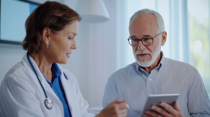 Elderly Patient and Therapist in a Modern Mental Health Clinic