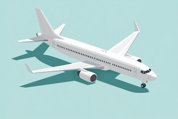Fototapeta premium Isometric airplane illustration isolated on a solid background
