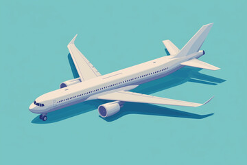 Isometric airplane illustration isolated on a solid background