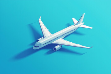 Fototapeta premium airplane on blue background