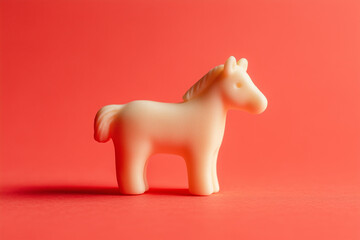 Small 3D horse isolated on a solid background