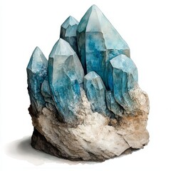 Obraz premium The detailed illustration of crystal clipart is made using ai watercolor art