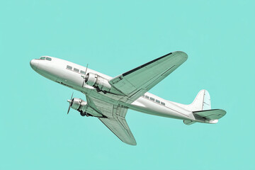 airplane on the blue sky