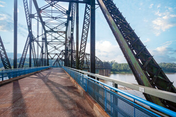 Chain of Rocks Bridge over the Mississippi River between Missouri and Illinois near St. Louis, MO