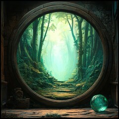 A Crystal Ball clipart, crafted in watercolor style, featured in an illustrative clipart collection