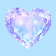 The clipart features a Crystal Heart, showcased in a creative and detailed watercolor generative illustration
