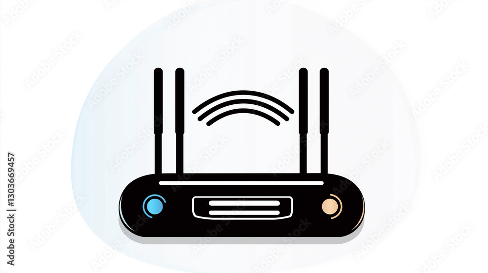 Poster wireless router providing strong internet signal with three antennas