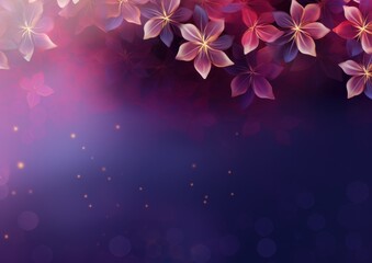 Fototapeta premium Dark Purple Floral Header Background