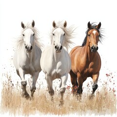 The Illustrative Clipart Collection features a watercolor illustration of wild horses on a meadow