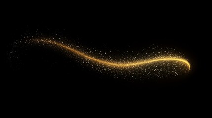 A shimmering golden wave of light against a black background.
