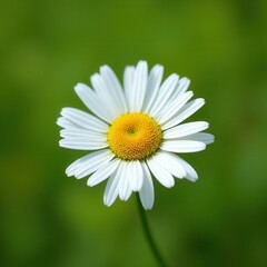 Fototapeta premium Single White Daisy on Soft Green Background