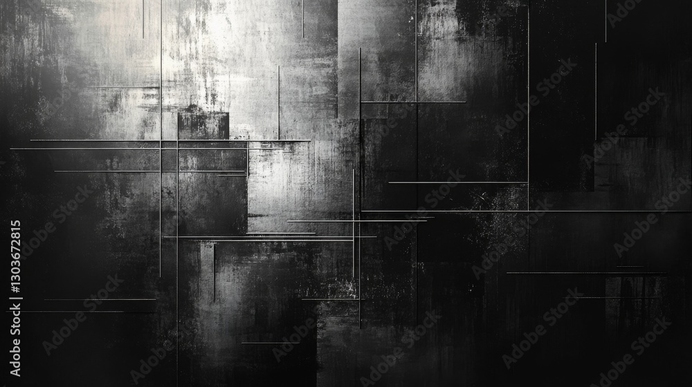 Poster an abstract image composed of rectangles with metal texture