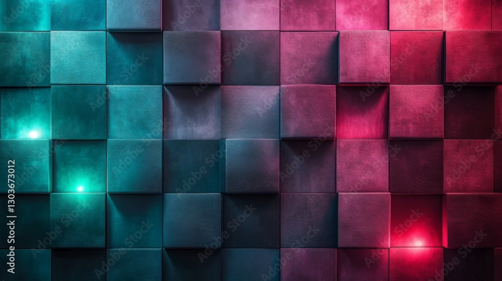 Poster abstract background of colorful square tiles with unique textural details