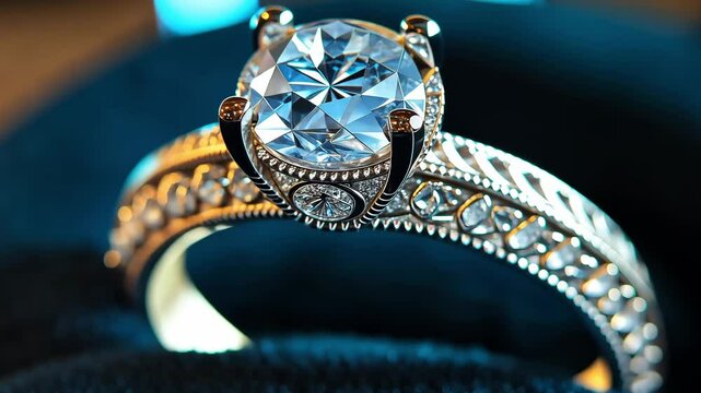 luxury ring placed inside an open velvet box