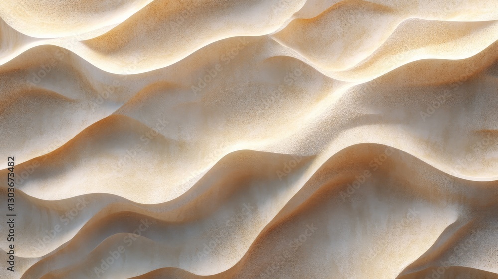 Poster abstract textured waves displaying subtle gradients of warm yellow and white