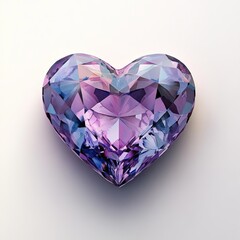 Fototapeta premium The watercolor illustration of Crystal Heart clipart is a unique watercolor-style digital design illustration