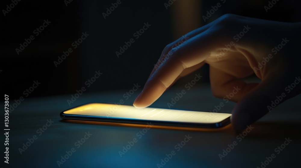 Aufkleber the fingertips of a hand delicately hovering over a smartphone displaying a payment confirmation scr
