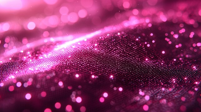 Abstract pink glitter wave background.