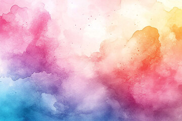Obraz premium A dreamy watercolor wash background with vibrant pastels, ideal for greeting cards or posters for spring celebrations, art projects, and creative designs.