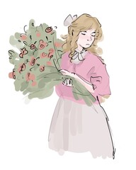 girl with a bouquet