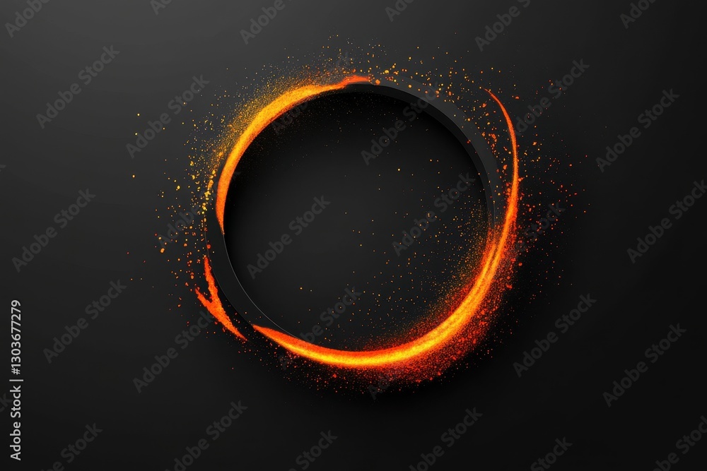 Poster abstract round frame logo design with vibrant background elements for creative projects, round frame