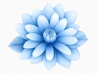 Fototapeta premium Blue lotus flower illustration with detailed petals and serene background